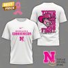 Nebraska Huskers Your Fight Is Our Fight Tackle Cancer 3D T-Shirt – Black