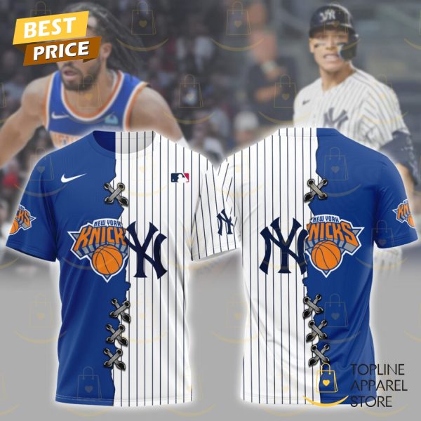 New York Knicks x New York Yankees Design 3D T-Shirt