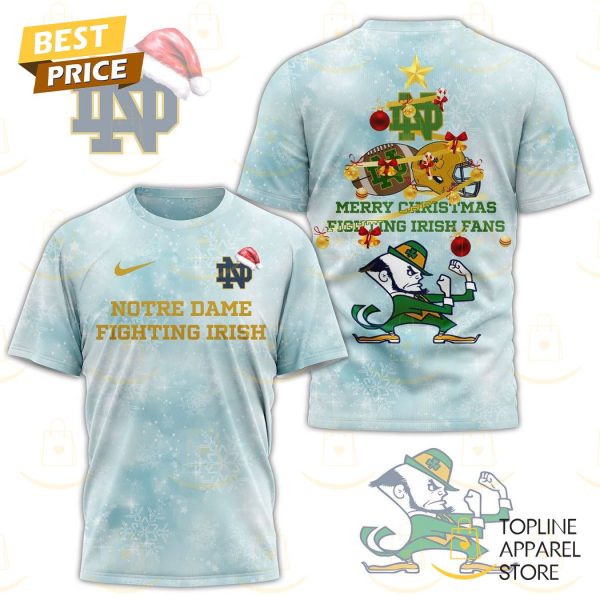 Notre Dame Fighting Irish Merry Christmas Fighting Irish Fans 3D T-Shirt