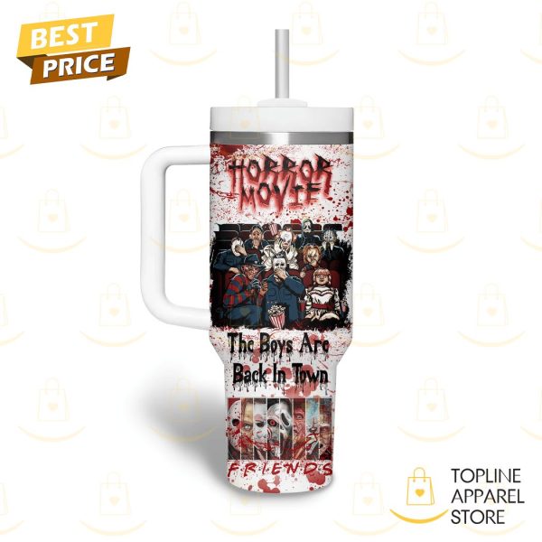 Personalized Horror Movie – The Boys Are Back In Town Friends Tumbler With Handle And Straw