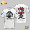 Minnesota Vikings Your Fight Is Our Fight Beat Cancer 3D T-Shirt – White