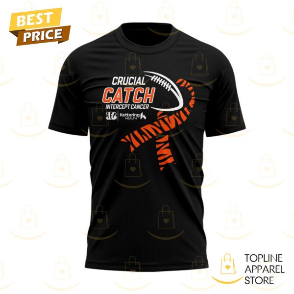 Cincinnati Bengals Crucial Catch Intercept Cancer 3D T-Shirt