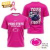 Penn State Nittany Lions Your Fight Is Our Fight Tackle Cancer 3D T-Shirt – Black