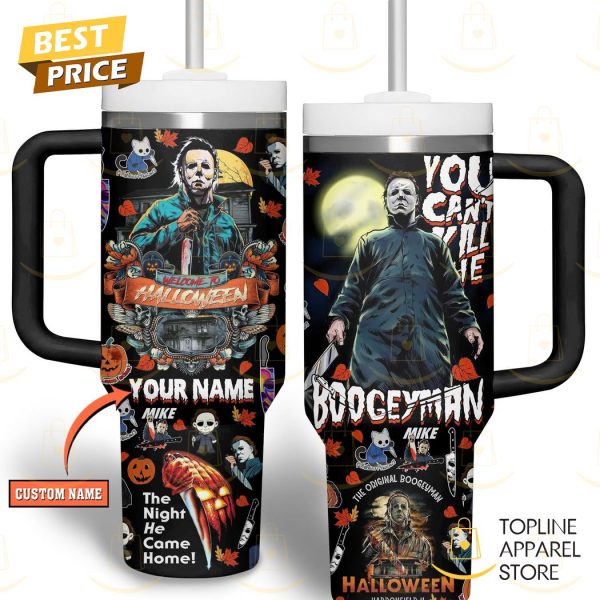 Personalized Welcome To Halloween Boogeyman Tumbler With Handle And Straw