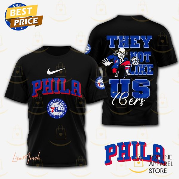 Philadelphia 76ers – They Not Like Us 3D T-Shirt – Black