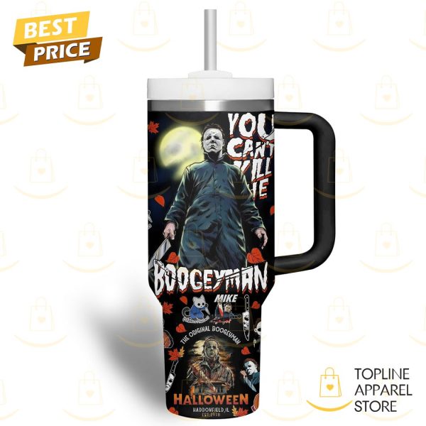 Personalized Welcome To Halloween Boogeyman Tumbler With Handle And Straw