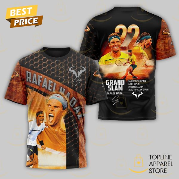 Rafael Nadal Grand Slam Signature 22 3D T-Shirt