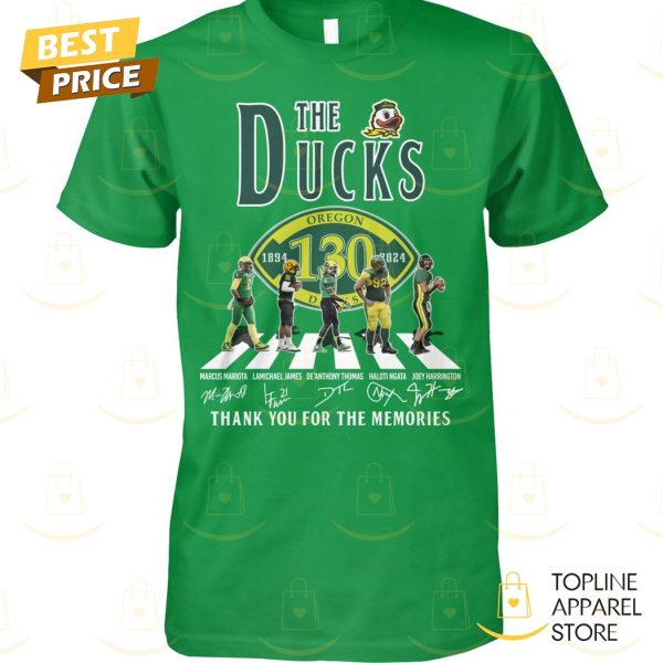 The Oregon Ducks 130 Years Signature Thank You For The Memories Unisex T-Shirt