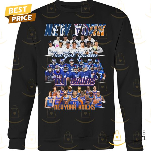 New York Yankees x New York Giants x New York Knicks Unisex T-Shirt