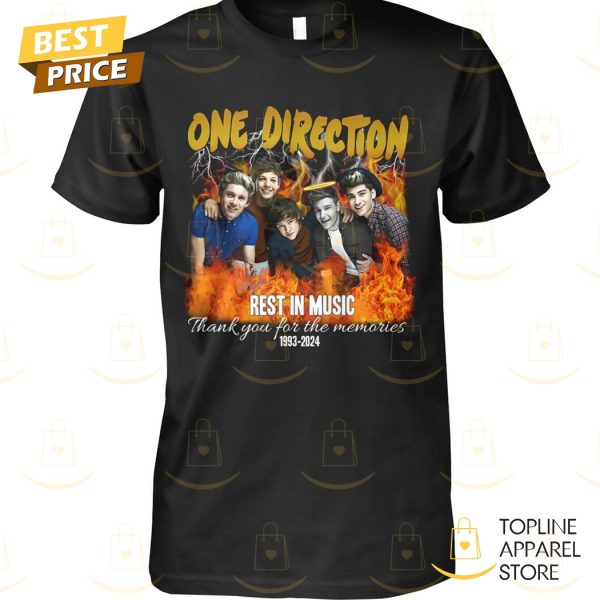 One Direction Rest In Music Thank You For The Memories 1993-2024 Unisex T-Shirt