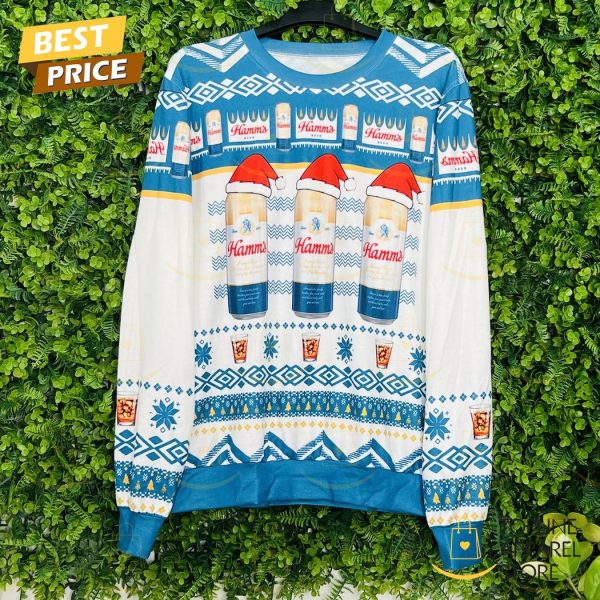 Hamm Beer Cans Holiday Christmas Sweater