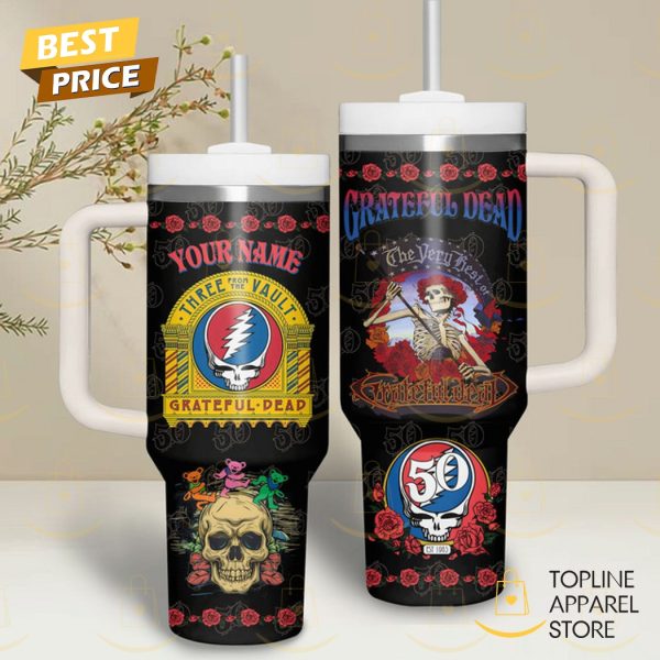 Personalized Grateful Dead Three From The Vault Tumbler With Handle And Straw