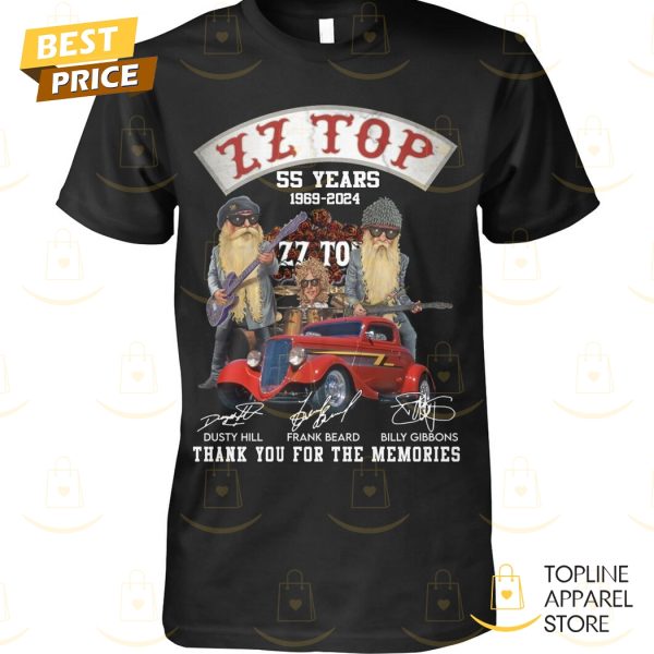 ZZ Top 55 Years 1969-2024 Signature Thank You For The Memories Unisex T-Shirt