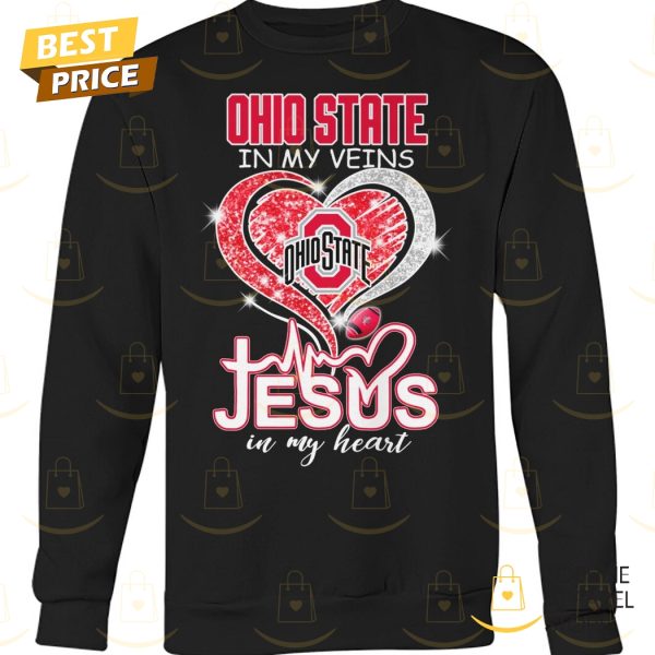 Ohio State Buckeyes In My Veins Jesus In My Heart Unisex T-Shirt