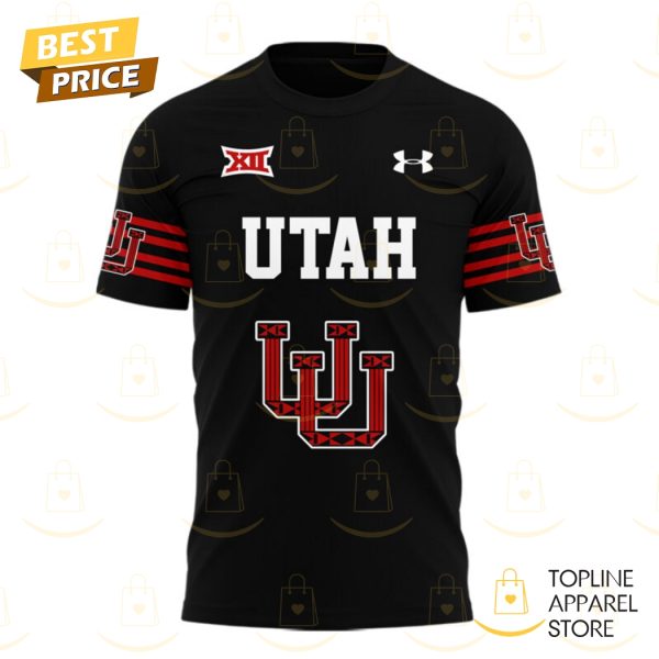 Personalized Utah Utes Football Team Logo 3D T-Shirt – Black