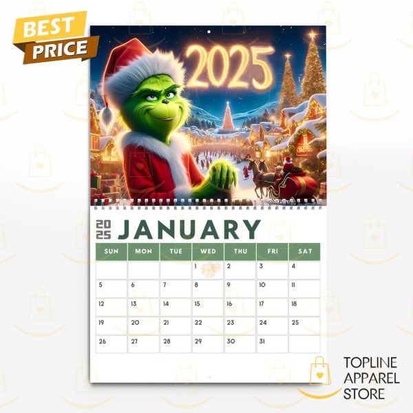 The Grinch Happy New Year 2025 Calendar