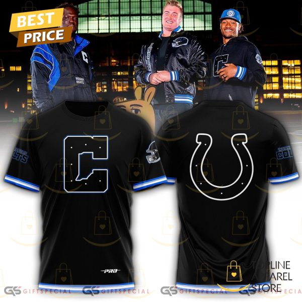 2024-25 Indianapolis Colts Dark Night 3D T-Shirt