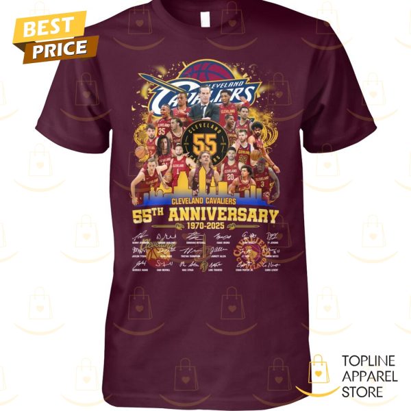 Cleveland Cavaliers Basketball 55th Anniversary 1970-2025 Signature Unisex T-Shirt