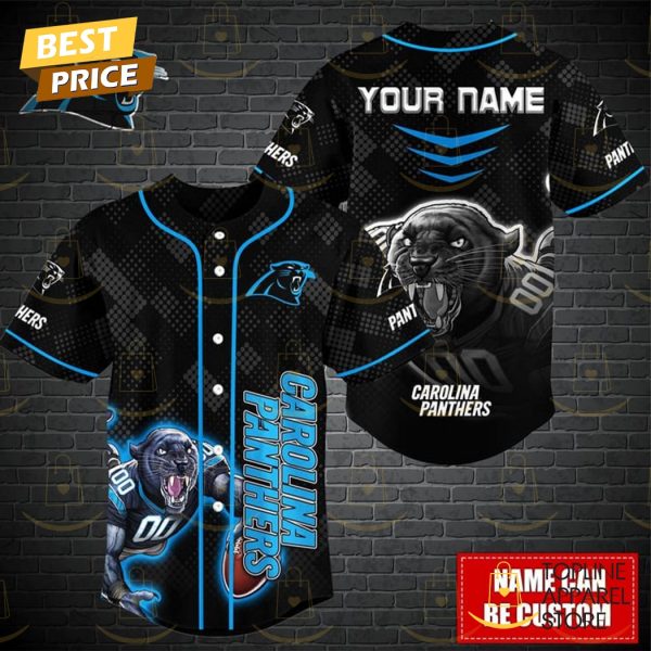 Personalized Carolina Panthers Logo Baseball Jersey