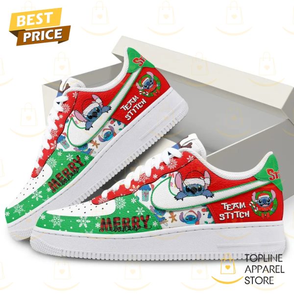 Team Stitch Merry Christmas Air Force 1