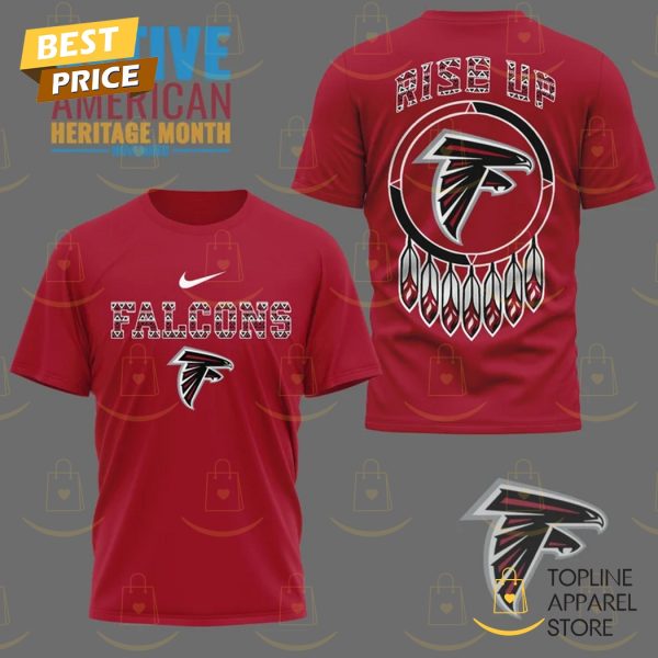 Atlanta Falcons Rise Up 3D T-Shirt – Red