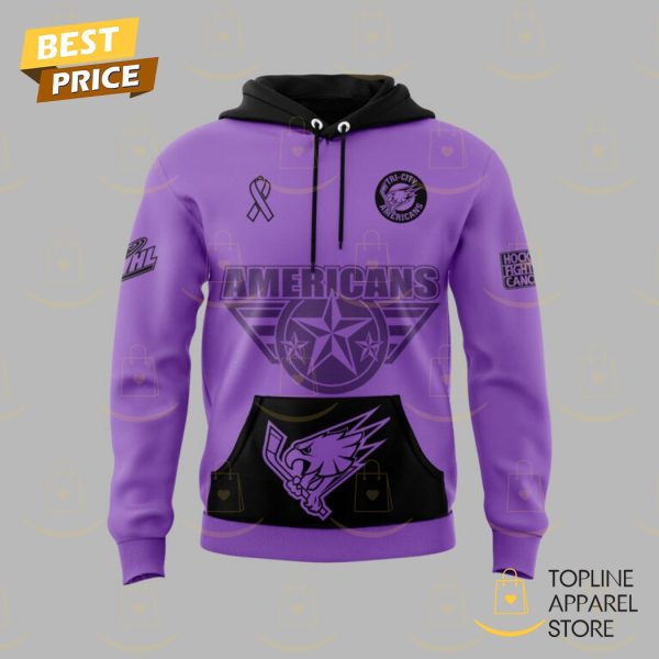 Tri-City Americans Hockey Fight Cancer 2024 Hoodie – Purple