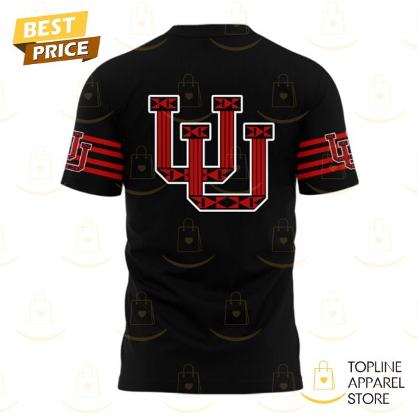 Utah Utes Football Team Logo 3D T-Shirt – Black