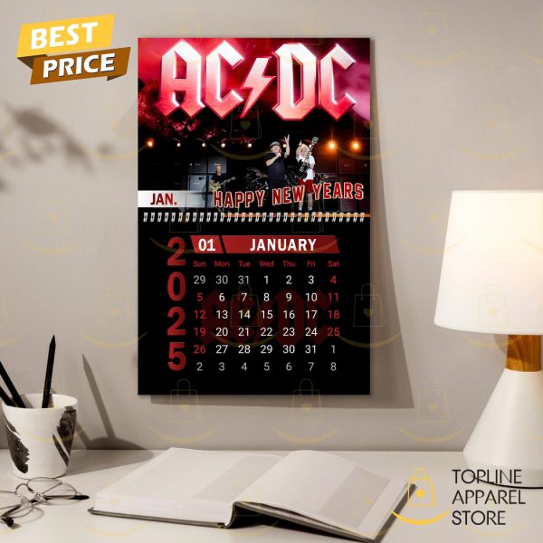 AC DC Happy New Year 2025 Calendar