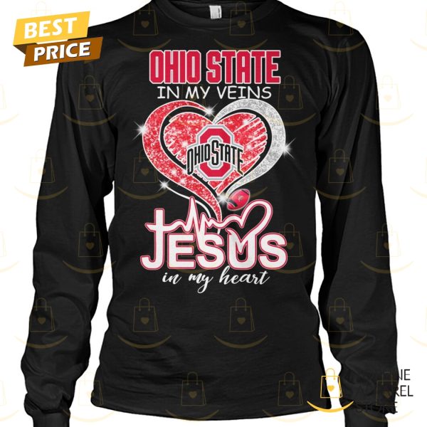 Ohio State Buckeyes In My Veins Jesus In My Heart Unisex T-Shirt