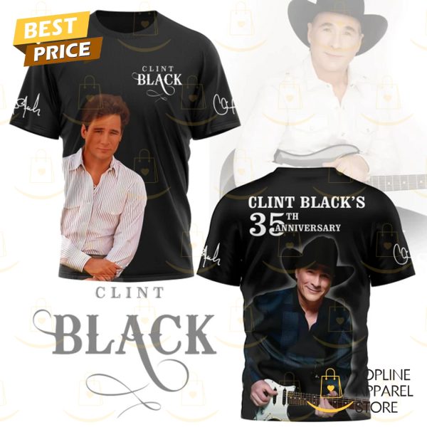 Clint Black 35th Anniversary Signature 3D T-Shirt – Black