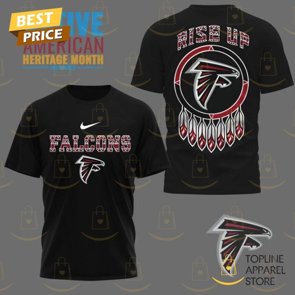 Atlanta Falcons Rise Up 3D T-Shirt – Black