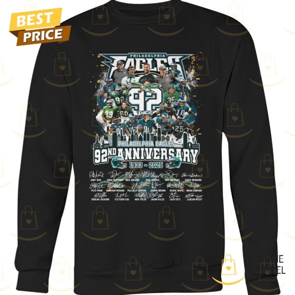 Philadelphia Eagles 92nd Anniversary 1933-2025 Signature Unisex T-Shirt