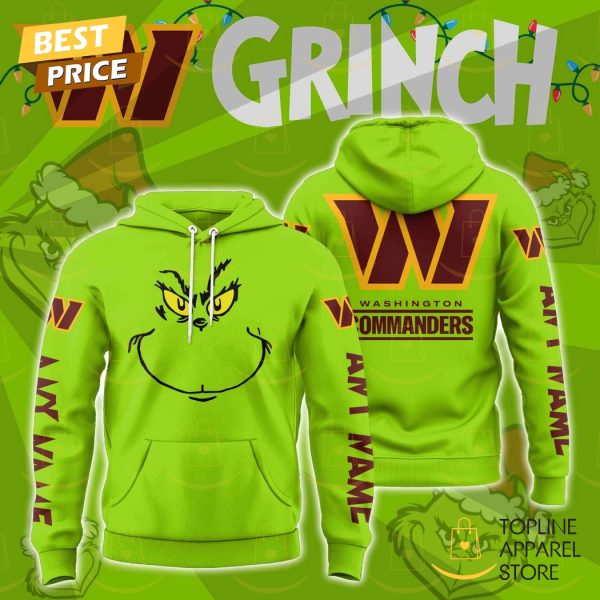 Personalized The Grinch x Washington Commanders Christmas Gifts Hoodie