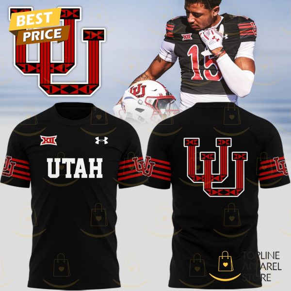 Utah Utes Football Team Logo 3D T-Shirt – Black