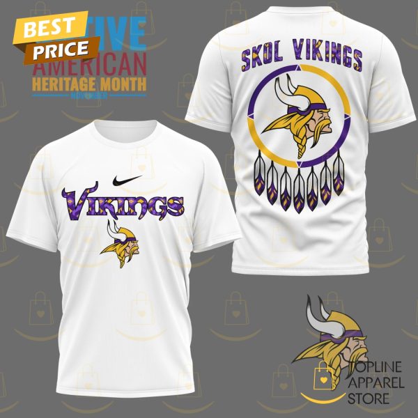 Minnesota Vikings Native American Heritage Month – Skol Vikings 3D T-Shirt