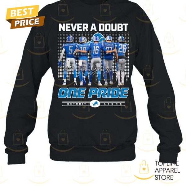 Never A Doubt One Pride Detroit Lions Signature Unisex T-Shirt