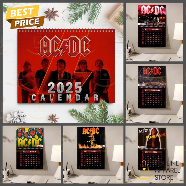 AC DC Happy New Year 2025 Calendar