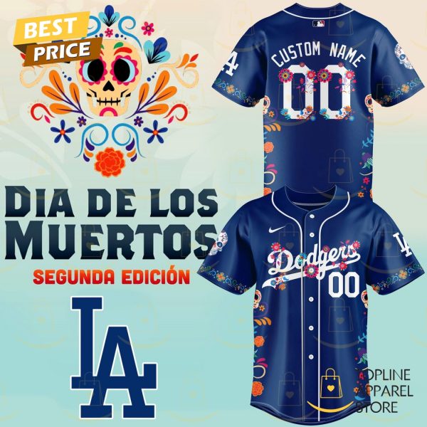 Personalized Los Angeles Dodgers 2024 Dia De Los Muertos Baseball Jersey – Blue