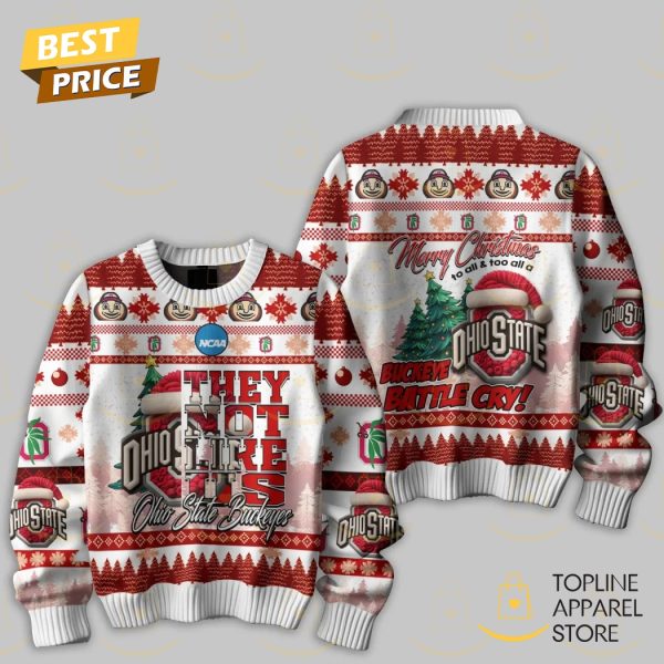 Ohio State Buckeyes They Not Like Us – Merry Christmas Buckey Battle Cry Sweater