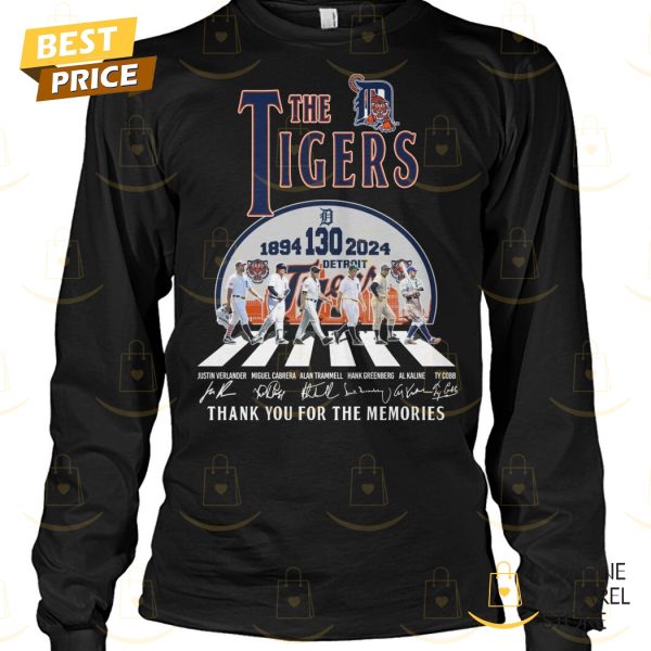 The Detroit Tigers 130 Years 1894-2024 Signature Thank You For The Memories Unisex T-Shirt