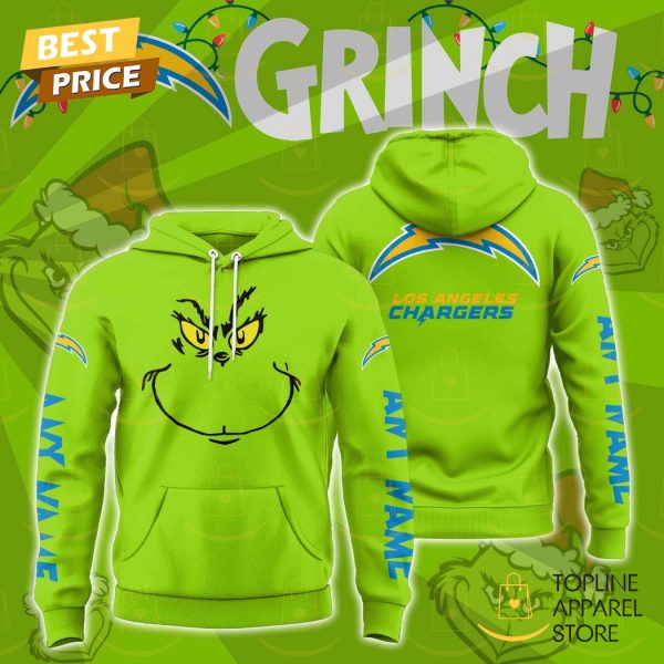 Personalized The Grinch x Los Angeles Chargers Hoodie – Green