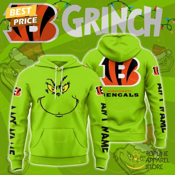 Personalized The Grinch x Cincinnati Bengals Hoodie – Green