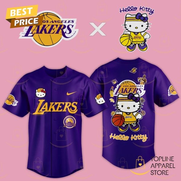 Los Angeles Lakers X Hello Kitty 2024-2025 Baseball Jersey – Purple