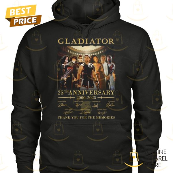 Gladiator 25th Anniversary 2000-2025 Signature Thank You For The Memories Unisex T-Shirt