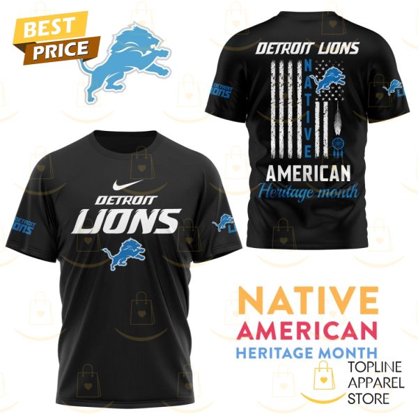 Detroit Lions Native American Heritage Month 3D T-Shirt