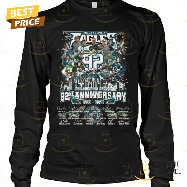 Philadelphia Eagles 92nd Anniversary 1933-2025 Signature Unisex T-Shirt