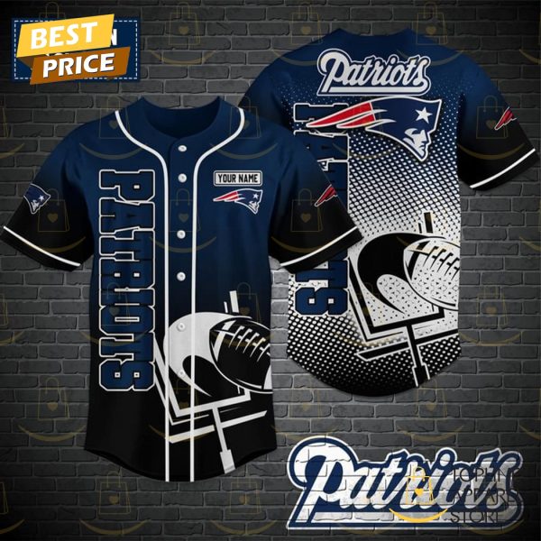 Personalized New England Patriots Logo Baseball Jersey