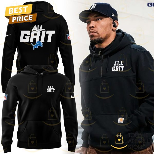 All Grit Detroit Lions Logo Hoodie – Black