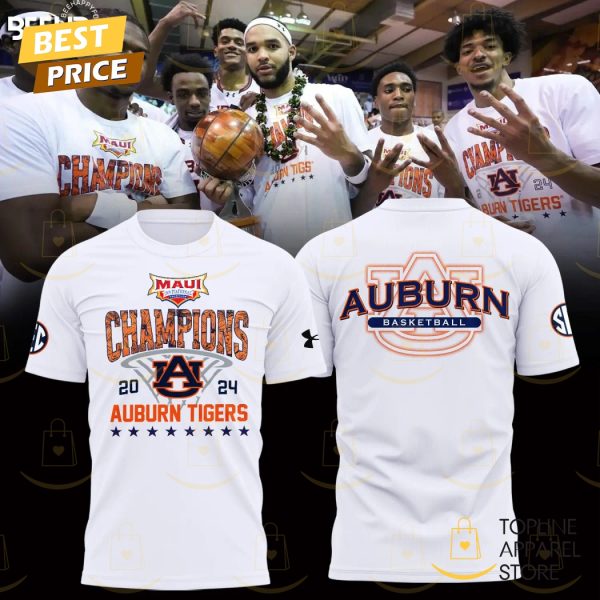 Auburn Tigers Men Basketball 2024 Maui Invitational Champions 3D T-Shirt