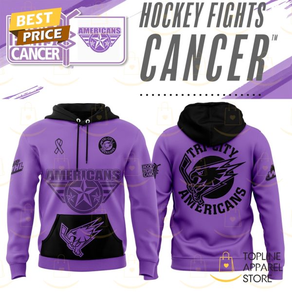 Tri-City Americans Hockey Fight Cancer 2024 Hoodie – Purple